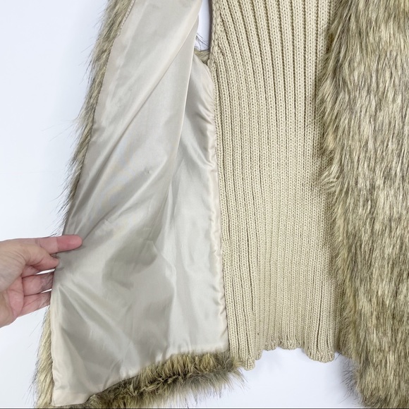 HIPPIE ROSE Juniors Faux Fur Vest with Knit Back - Sz. Medium - Picture 7 of 10